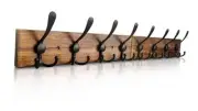 Coat Rack Wall Mount 31.5'' Coat Hanger Wall Mount Burnt Brown Coat Hooks for