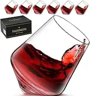Rum Glasses, Rotating Whisky Cognac Whiskey Glasses, Stemless Wobble Glasses, Tasting Wine Glass, Crystal Tumbler, Liqueur Glasses, Gin Glass, Personalised Men's Gifts, Set of 6, 300 ml