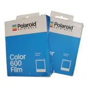 POLAROID 600 Color Instant Film Double Pack 16 Exposures Open Box Lot of 2