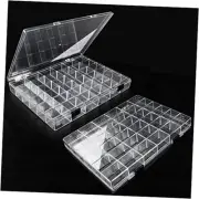36 Grids Clear Plastic Organizer Box, Craft Storage Container 36 Grids-2 Pack
