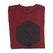 Neff Geometric Logo Mens T shirt BURGUNDY OFFICIAL ITEM