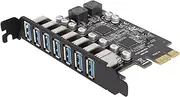 PCIE USB 3.2 Gen 2 Card - 5Gbps 7 Port Expansion Card, Fast Transmission Front Panel Internal Add-in Card With USB 3.2