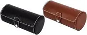 JEWEDECO 2Pcs Travel Watch Holder PU Watch Roll Case Sturdy and Protective Storage with Workmanship and Soft Lint Interior