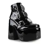 NEW Ocho Toro - GOLFITO 03 Danger Zone Patent Black Platform Boots