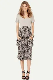 Knit Bodice Crush Dress--HAM-91230