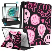 for Samsung Galaxy Tab A8 Case 10.5 Inch Folio Cover with Pencil Colored Faces