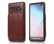 ZY Leather Case for Samsung galaxy S10 Phone Case Wallet - Brown