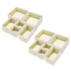 1 Set 12 Slot Foldable Fabric Socks Underwear Dividers Storage Box, Beige
