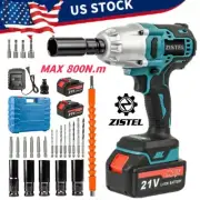 Cordless Impact Wrench 1/2" High Torque Max 800Nm Cordless Power Wrench Tool Set