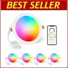 Smart 6 Inch Color Changing LED Recessed Lighting - 16W, Compatible with Alexa