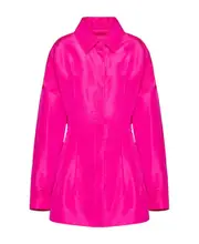 Valentino Faille Long-Sleeved Pea Coat IT38 pink