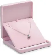 Pink Velvet Big Necklace Gift Box Elegant Jewellery Storage Boxes for Long Chain