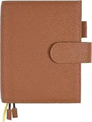 Ox Knight Leather A6 Notebook Cover - Deluxe Planner Cover Fits Hobonichi Techo, Stalogy, Midori MD Planner, and More - with Pen Loop, Card Slots, Back Pocket, and Bookmarks (Brown), 5.12Wx6.61L