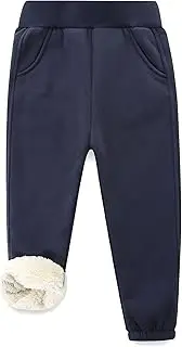 [Bumeex] Boys Girls' Pull On Sherpa Fleece Lined Winter Warm Sweatpant Jogger Pant 2-14 Years