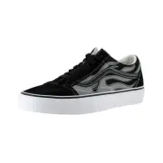 Vans "Old Skool Reflective Flame" Sneakers (Black) Skate Shoes