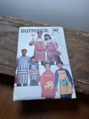 1990s Butterick 5823 Vtg Sewing Pattern Misses Men Boys Girls Halter Neck Apron