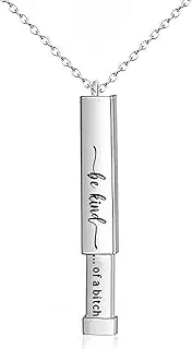 [Crizaor] Be Kind Of a b Sister Necklace Best Friend Jewelry Hidden Message Best Friends Sorority Sisters Friendship Jewelry Gift keyring Mothers Day White Elephant Gifts For Women Adults, Small, Stainless