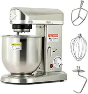 Mixer, 3 Speeds Electric Stand Mixer, with Dishwasher-Safe Dough Hooks, Flat Beater, Wire Whip & Pouring Shield Attachments for Most Home,Metallic-A(5L)