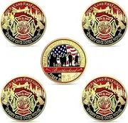 5 Pcs Wildland Firefighter Challenge Coin First in Last Out