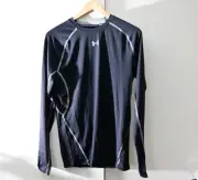 Under Armour Men's Long-Sleeve Compression Shirt XL Black HeatGear Workout Top