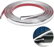Chrome Trim, 6mm × 3m Silver Flexible Molding Self Adhesive Automotive Tape - Peel and Stick Metallic Mirror Frame Edging Decorative Strip for Wall, Door, Furniture, Car