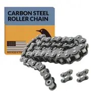 PGN #100 Roller Chain - 10 Feet + 2 Free Connecting Links - Carbon Steel Chai...