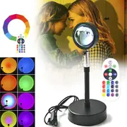 Ozoffer 16Colors Rainbow Sunset Projection Lamp LED Modern Romantic Remote Control Light