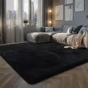 Fluffy Rug Shaggy Area Rug, Black 5x8 Area Rugs for Bedroom, Super Soft Shagg...