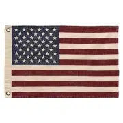 AMERICAN FLAG w/grommets Patriotic STONEWASHED Fabric 17"x 28" AMERICANA FLAG