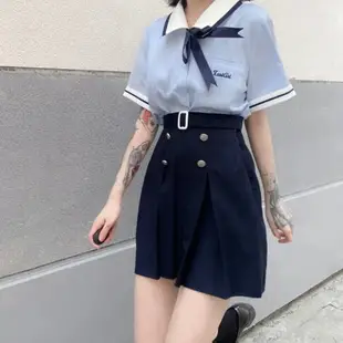 東梨i藝高韓式JK制服短袖套裝女學院風泰式校服半身裙班服全套夏