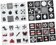 HONMEET 2 Sets Visual Stimulation Flashcards for Boy Girl of High Contrast Educational for Newborns Months for Brain Development and Sensory Play