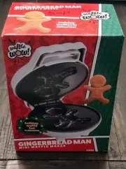 Waffle Wow Gingerbread Man Mini Waffle Maker New Christmas Holiday Fun
