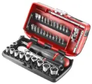 Facom SOCKET & BIT RATCHET SET RL.NANO-U1 38-Pieces 1/4" Drive 6-Point