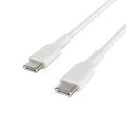 Belkin BOOST CHARGE USB-C to USB-C Cable (2m/6.6ft) - White (CAB003bt2MWH), 60W Fast Charge, 480Mbps Data Transfer, USB-IF Certified