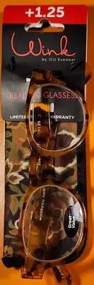 Wink By ICU Eyewear Reading Glasses +1.25 Rocklin Design W/ Pouch