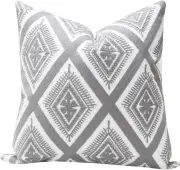 Embroidery Throw Pillow Cover Decorative Cushion Cover 20 X 20 Inch Grey