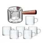 High Borosilicate Glass Teapot Clear Tea Brewer for Office Travel Camping