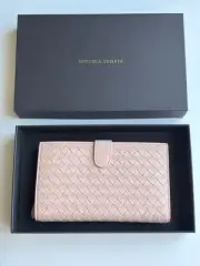 NWT Bottega Veneta Pink Woven Women's wallet ORG price $790