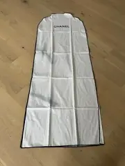 New Auth Chanel Long White Light Weight Garment Bag Travel Dress Jacket 63”x24”