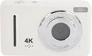 4K Digital Camera, 18X Zoom Video Camcorder with 2.4 Inch Screen for Photography, 64MP Portable Compact Travel Camera for Beginners Teens Adults (White)