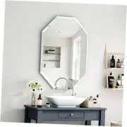 Bathroom Mirror-24”X32” Rectangle Beveled Edge Frameless 32"L x 24"W A Silver