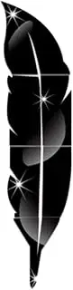 Removable Adhesive Feather Mirror Wall Living Room Bedroom Bathroom Stick Decal Home Party Deco ion Art Mural Stickers DIY 6pcs Black
