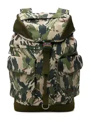 PS PAUL SMITH khaki green abstract camouflage print canvas backpack authentic