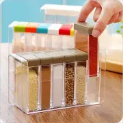 Transparent Spice Jar Set Bottle Lid Condiment Storage Container Spice Rack