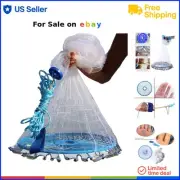 Fishing Cast Net Nylon Monofilament 8ft Radius Bait Bait Trap Hand Throw