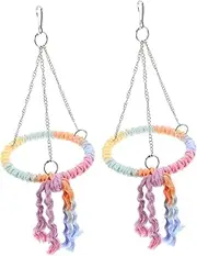 Generic Bird Swing Toy Set Parakeet Cotton Rope Swing for Small Birds Parrot Cage Accessory