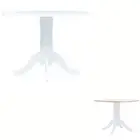 Dining Table Kitchen Table Dining Room Round Table Solid Rubber Wood vidaXL