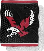 Eastern Washington University Blanket, 50"x60" Logo Dots Silky Touch Sherpa Back Super Soft Throw Blanket
