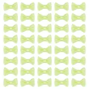 100 Pcs Mini Ribbon Bow 0.8" Mini Fabric Ribbon Flower Bows, Light Green