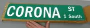 CORONA BEER STREET SIGN 1 SOUTH GREEN METAL TACKER BAR MANCAVE GARAGE NEW IN BOX